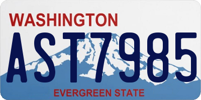 WA license plate AST7985