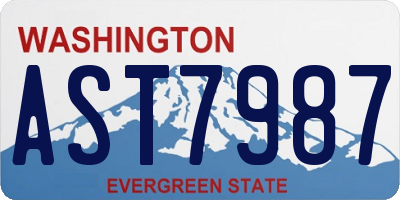 WA license plate AST7987