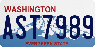 WA license plate AST7989