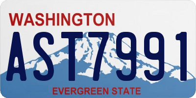 WA license plate AST7991