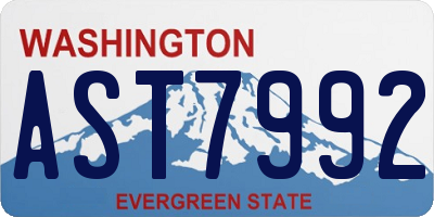 WA license plate AST7992