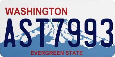 WA license plate AST7993