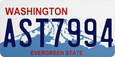 WA license plate AST7994