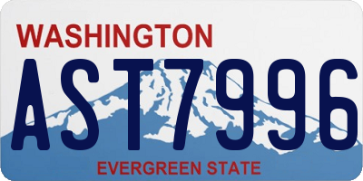 WA license plate AST7996