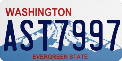 WA license plate AST7997