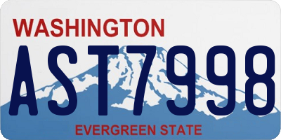 WA license plate AST7998