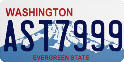 WA license plate AST7999