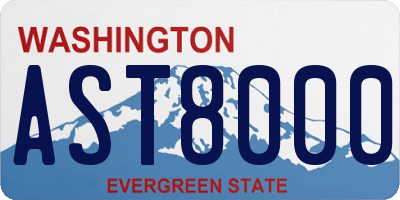 WA license plate AST8000
