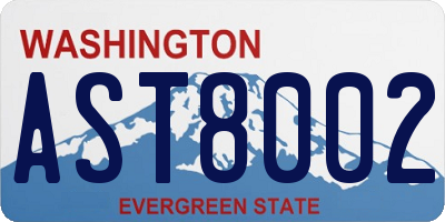 WA license plate AST8002