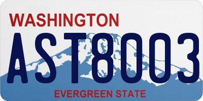WA license plate AST8003