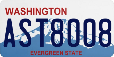 WA license plate AST8008