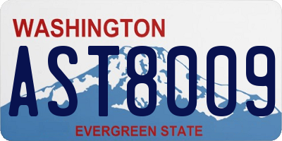 WA license plate AST8009