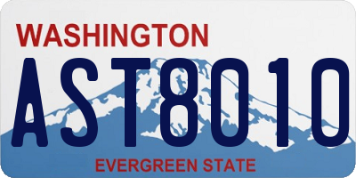 WA license plate AST8010