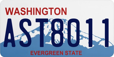 WA license plate AST8011