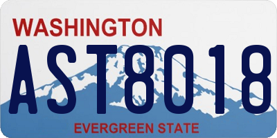 WA license plate AST8018