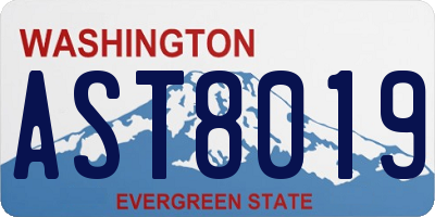 WA license plate AST8019