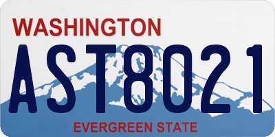 WA license plate AST8021