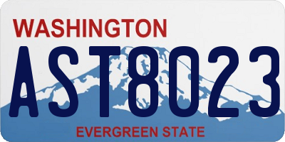 WA license plate AST8023