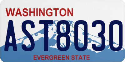 WA license plate AST8030
