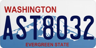 WA license plate AST8032