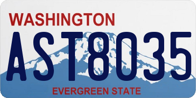 WA license plate AST8035