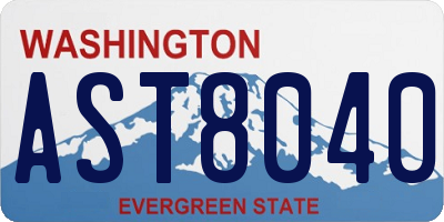 WA license plate AST8040