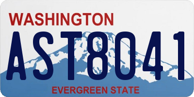 WA license plate AST8041