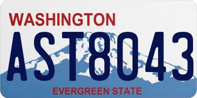 WA license plate AST8043