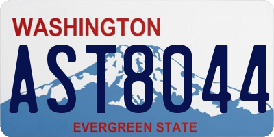 WA license plate AST8044