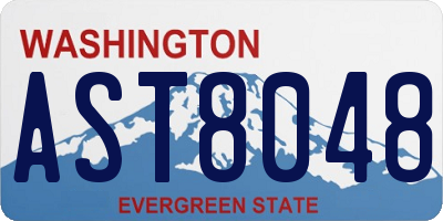 WA license plate AST8048