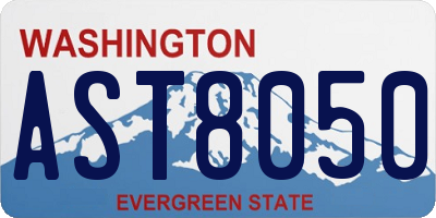 WA license plate AST8050