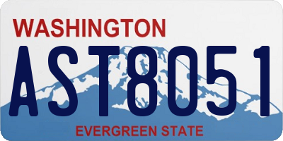 WA license plate AST8051