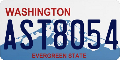 WA license plate AST8054