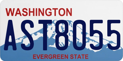 WA license plate AST8055