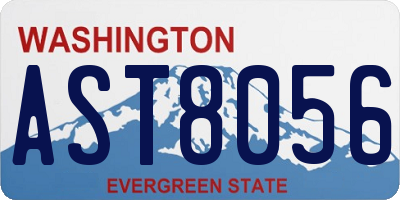 WA license plate AST8056