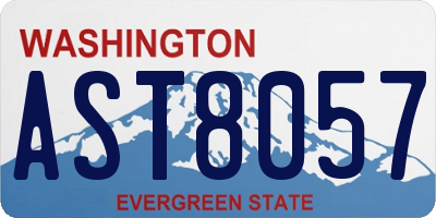 WA license plate AST8057
