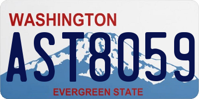 WA license plate AST8059