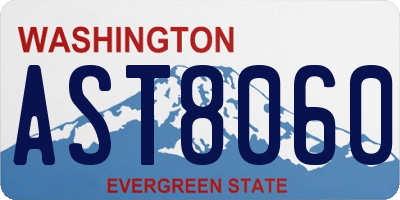 WA license plate AST8060