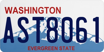 WA license plate AST8061