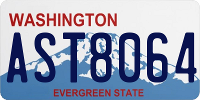 WA license plate AST8064