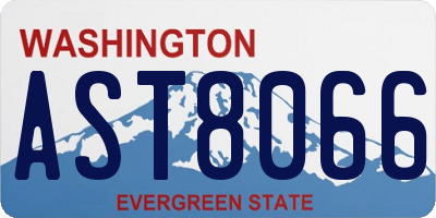WA license plate AST8066