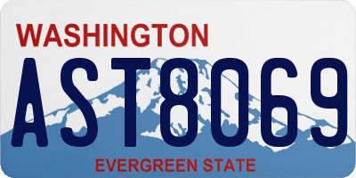 WA license plate AST8069