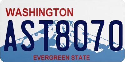 WA license plate AST8070