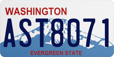 WA license plate AST8071