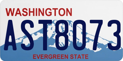 WA license plate AST8073