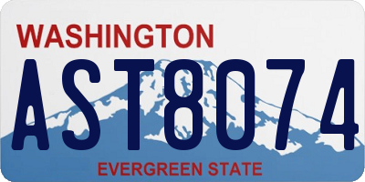 WA license plate AST8074