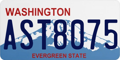 WA license plate AST8075