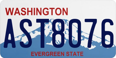 WA license plate AST8076
