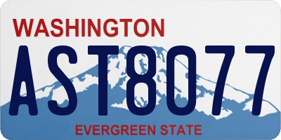 WA license plate AST8077