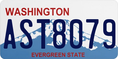 WA license plate AST8079